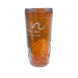Clear Plastic Orange Tumbler